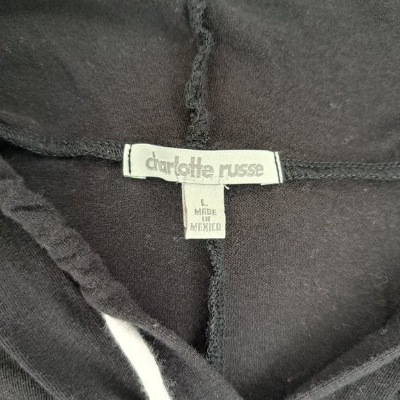 Charlotte Russe Short Sleeved Hooded Crop Top Size Large - Picture 4 of 4